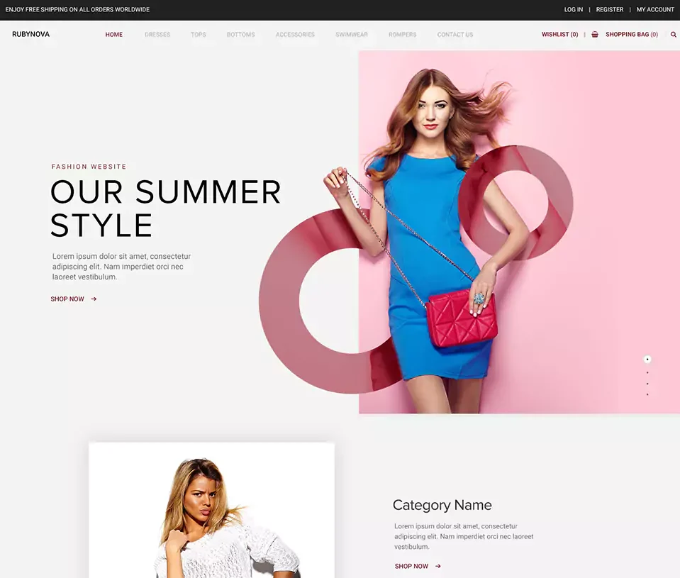 Fashion store desktop design